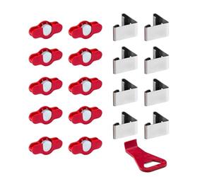 Scilm Kit 10 Ganci Magnetici e 8 Ganci Piedino per Zoccolo da Cucina - Compatibile con i piedini da 28 a 30 mm di Diametro e regolo con diametro da 49 a 50 mm - Leva per Sgancio Zoccolo inclusa