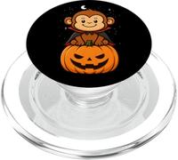 Scimmia Amante Animali Vampiro Zucca Halloween Ragazzi Ragazze Bambino PopSockets PopGrip per MagSafe
