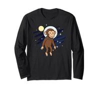 Scimmia Astronauta Spazio Amante Animali Luna Ragazzi Ragazze Bambini Maglia a Manica