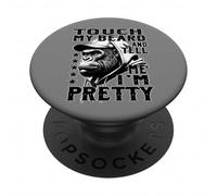 Scimmia barba divertente tocca la mia barba dimmi che sono PopSockets PopGrip Adesivo