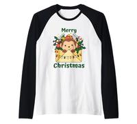 Scimmia Buon Natale Inverno Animali Scimmie Natale Maglia con Maniche Raglan