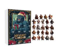 Scimmia Calendario dell'Avvento 2025, 24 giorni scimmia uomo di Natale, conto alla rovescia, con ciondolo a forma di scimmia piatta in acrilico 2D, per albero di Natale, casa, parete, finestra