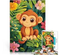 Scimmia carina nella giungla puzzle 2000 pezzi per adulti Giocattolo educativo antistress Attività divertenti a casa, regali di compleanno, regali di viaggio, 70x100cm