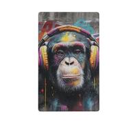 Scimmia che indossa cuffie colorate graffiti singola levetta vuota parete piastra interruttore luce copertura decorativa 1 banda per cucina camera bagno dimensioni 11,4 x 7 cm