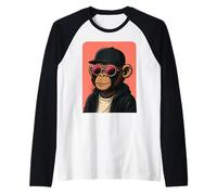 Scimmia che indossa occhiali da sole uomo donna scimmia grafica Maglia con Maniche Raglan