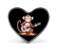 Scimmia che suona la chitarra, spilla a forma di cuore, spilla in metallo, distintivo per cravatta, accessori per abbigliamento uomo e donna
