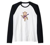 Scimmia Che Suona la Maglia con Maniche Raglan