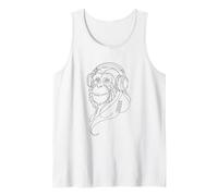 Scimmia con Cuffie Music Lover Outline Art Canotta