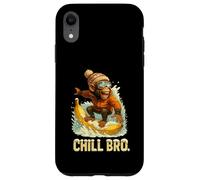 Scimmia cool che scia su una banana Custodia per iPhone XR