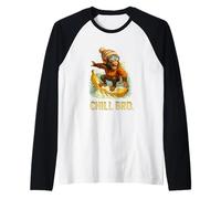 Scimmia Cool Che scia su Una Banana Maglia con Maniche Raglan