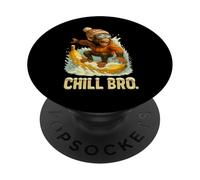 Scimmia cool che scia su una banana PopSockets PopGrip Adesivo