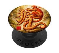 Scimmia dello zodiaco cinese del capodanno lunare PopSockets PopGrip Adesivo