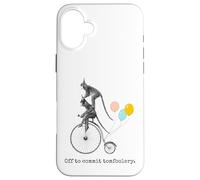 Scimmia divertente compleanno "Off to Commit Tomfoolery" Arte vintage Custodia per iPhone 16 Plus