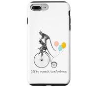 Scimmia divertente compleanno "Off to Commit Tomfoolery" Arte vintage Custodia per iPhone 7 Plus/8 Plus