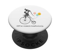 Scimmia divertente compleanno "Off to Commit Tomfoolery" Arte vintage PopSockets PopGrip Adesivo