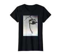 Scimmia e riflesso della Luna di Ohara Koson Shin-hanga Maglietta, Donna, Nero, 3XL
