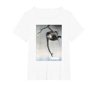 Scimmia e riflesso della Luna di Ohara Koson Shin-hanga Maglietta, Donna Plus-Size, Bianco, 3X