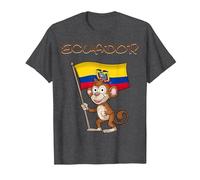 Scimmia Ecuador/Tifosi ecuadoriani Maglietta, Uomo, Grigio Scuro, L