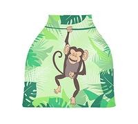 Scimmia Felice Foglia Verde Auto per Bambini Passeggino Tettoia Copri Seggiolino Copertura Infermieristica per L'Allattamento Al Seno All-In-1 Morbido Traspirante Elastica Tettuccio