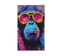 Scimmia fresca che indossa occhiali da sole, bandiere per casa da cortile, 0,9 x 1,5 m, striscione con occhielli per interni ed esterni, decorazioni per la casa