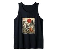Scimmia Giapponese Tira Gorilla Toy Vintage Ukiyo-e Art Canotta