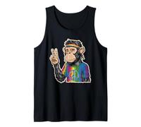 Scimmia hippie con fascia e segno della pace tie dye Canotta