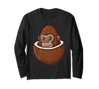 Scimmia in cocco - Umorismo animale divertente originale creativo Maglia a Manica