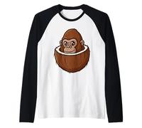 Scimmia in cocco - Umorismo animale divertente originale creativo Maglia con Maniche Raglan