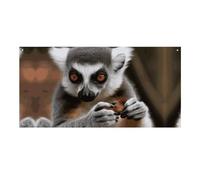 Scimmia Lemur carino grande banner per feste cartello da appendere alla parete banner festa di compleanno fondali per Capodanno, laurea, matrimonio, festa di compleanno, decorazione, 120 x 60 cm