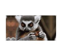 Scimmia Lemur carino grande banner per feste cartello da appendere alla parete banner festa di compleanno fondali per Capodanno, laurea, matrimonio, festa di compleanno, decorazione, 180 x 90 cm