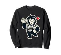 Scimmia Mimo Carina Cuore Cartoon Felpa