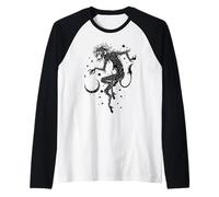 Scimmia Mistica Notte Luna Crescente Maglia con Maniche Raglan