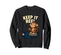 Scimmia Pesca Pun Keep It Reel Art Felpa