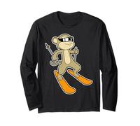 Scimmia Sciatore Sci Sport Invernali Maglia a Manica