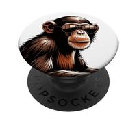 Scimmia scimpanzé che indossa occhiali da sole - Divertente animale dello zoo PopSockets PopGrip Adesivo