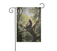 Scimmia seduta su un albero Bandiera Decorazione Esterna Bandiera, Giardino Appeso Bandiera, Piccola Bandiera Giardino, Inverno Natale Outdoor Bandiera 30x45,7 cm