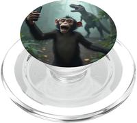 Scimmia Selfie Con Dinosauro - Caos Giurassico PopSockets PopGrip per MagSafe