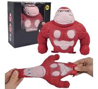 Scimmia Toy, Funny Stretch Gorilla Toy, Decompress and Squeeze Stress Toy , Stress Relief Toy, (Monkey), giocattolo per la riduzione dello stress per bambini e adulti -Red