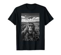 Scimmia Umorismo Scimpanzé UFO Gorilla Chimp Invasion Space Maglietta