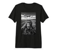Scimmia Umorismo Scimpanzé UFO Gorilla Chimp Invasion Space Maglietta Premium