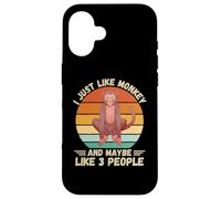 Scimmia vintage Mi piace proprio scimmia e forse come 3 persone Custodia per iPhone 16