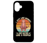 Scimmia vintage Mi piace proprio scimmia e forse come 3 persone Custodia per iPhone 16 Plus