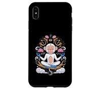 Scimmia zen meditando con fiori di loto Custodia per iPhone XS Max