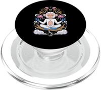 Scimmia zen meditando con fiori di loto PopSockets PopGrip per MagSafe