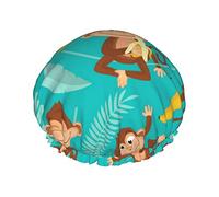 Scimmie mangiano banane Riutilizzabile Impermeabile Lavabile Regolabile Adatto a donne Tutte le lunghezze Cuffia da a