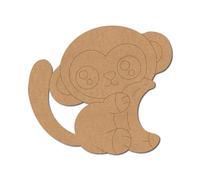 Scimmietta con banana pre-contrassegnata a forma di 1 Medite MDF / 15,2 cm / 1