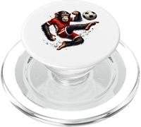 Scimpanzé calciatore calciatore che calcia calcio design PopSockets PopGrip per MagSafe