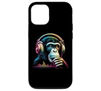 Scimpanzé DJ scimmia con cuffie musica equalizzatore scimmia DJ Custodia per iPhone 12/12 Pro