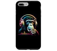 Scimpanzé DJ scimmia con cuffie musica equalizzatore scimmia DJ Custodia per iPhone 7 Plus/8 Plus