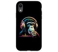Scimpanzé DJ scimmia con cuffie musica equalizzatore scimmia DJ Custodia per iPhone XR